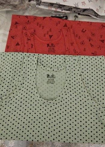 Kırmızı Baskılı kiz Çocuk Atlet - Görsel 2