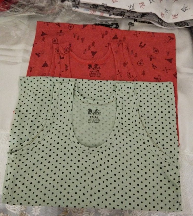 Kırmızı Baskılı kiz Çocuk Atlet - Görsel 2