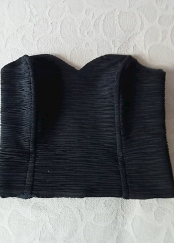 Piliseli Siyah Mini Bustiyer