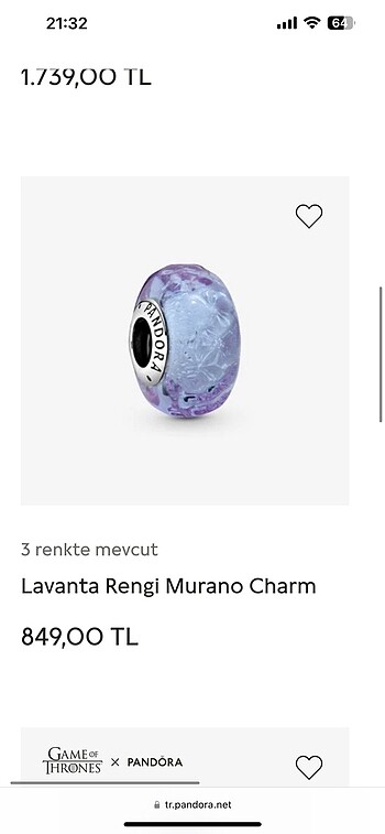 Beden pandora murano charm