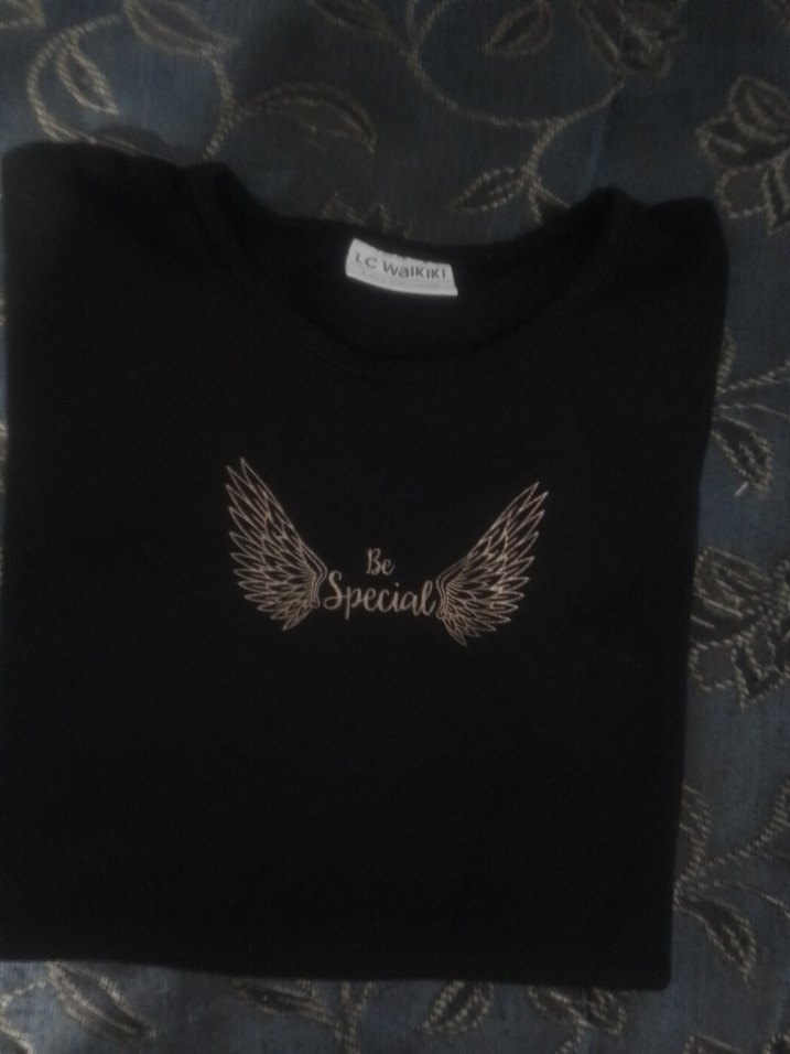 Melek Kanadı Baskılı T-shirt - Görsel 5