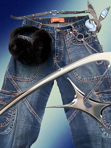 Goth gothic y2k grunge gotik kargo pantolon