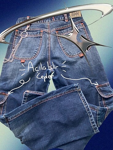 xs Beden lacivert Renk Goth gothic y2k grunge gotik kargo pantolon
