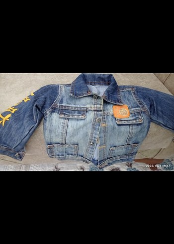 erkek çocuk Mavi Mini Jean Ceket Düğmeli