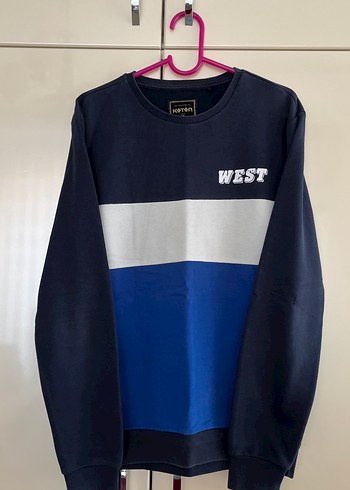 Koton Mavi Siyah Baskılı Erkek Sweatshirt