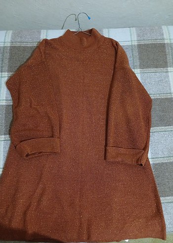 Kahverengi Parlak Boğazlı Kazak - Görsel 3