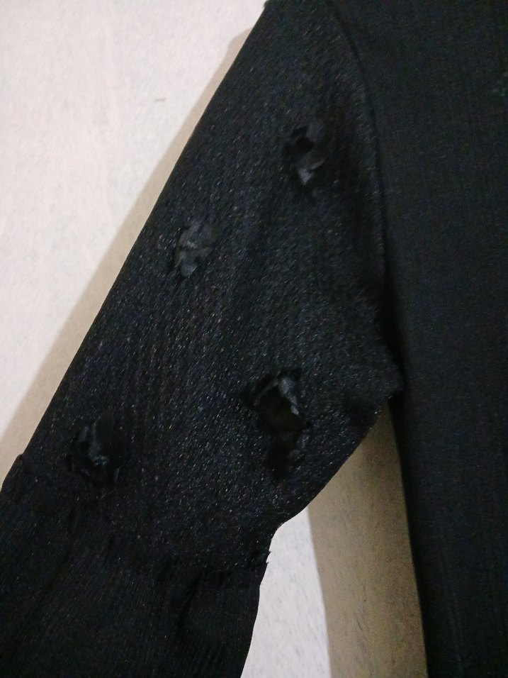 Düğmeli Siyah  Bluz - Görsel 2