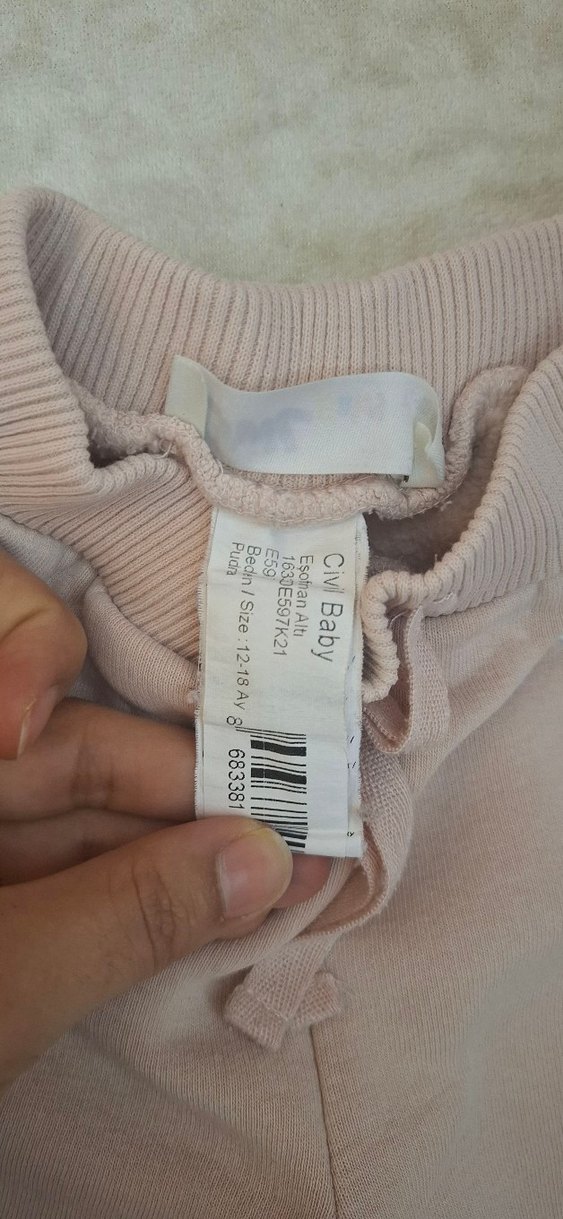 Kızlar için Bej Kapüşonlu Sweatshirt ve Eşofman - Görsel 4