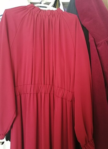 42 Beden Bordo tesettür elbise