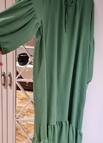 Zümrüt yeşili büyük beden elbise 54 modanisa