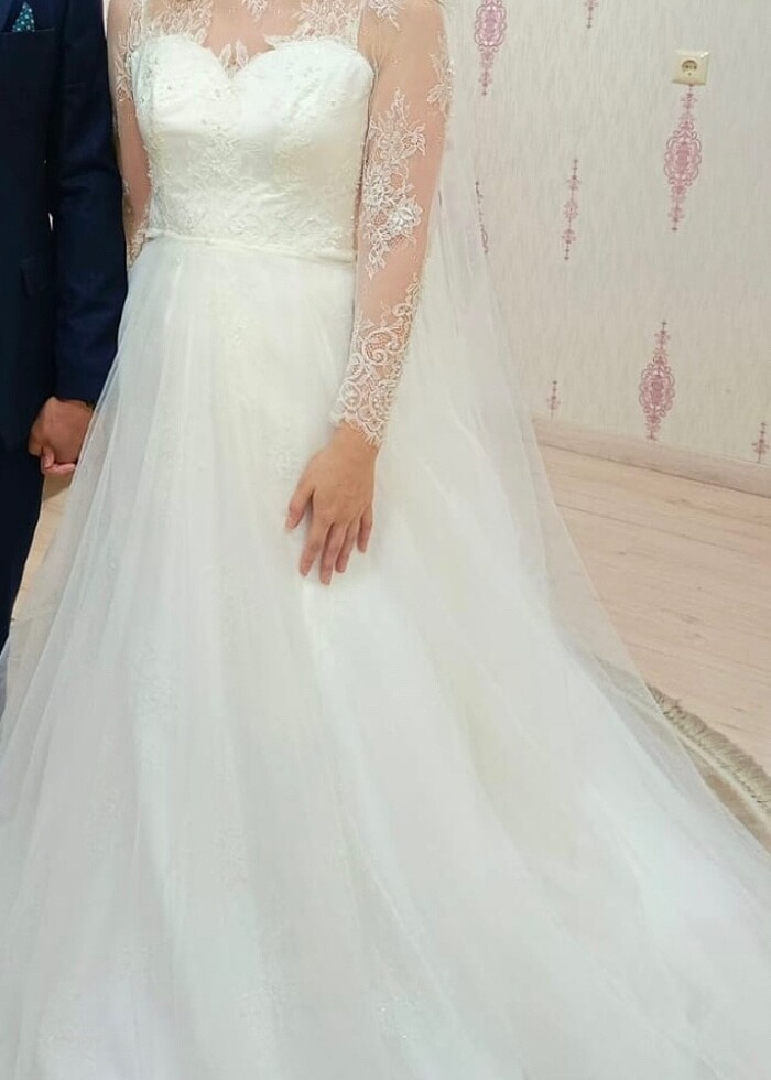 Dantel detaylı gelinlik - Görsel 2