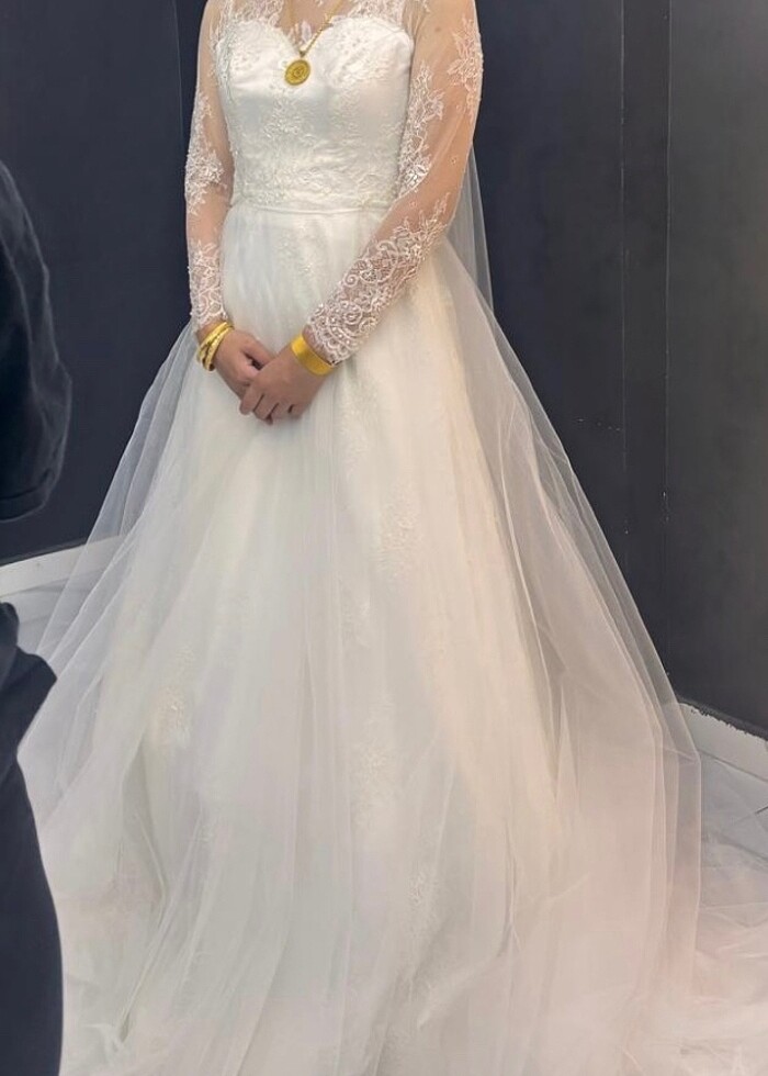 Dantel detaylı gelinlik - Görsel 4