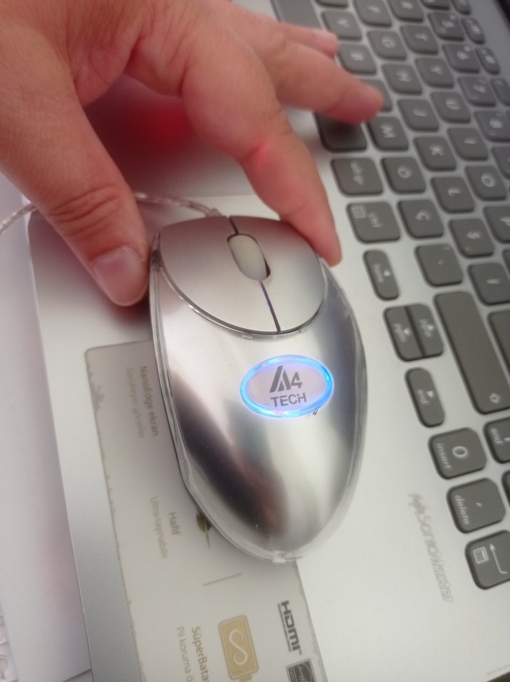 Gri Kablolu  Mouse - Görsel 3