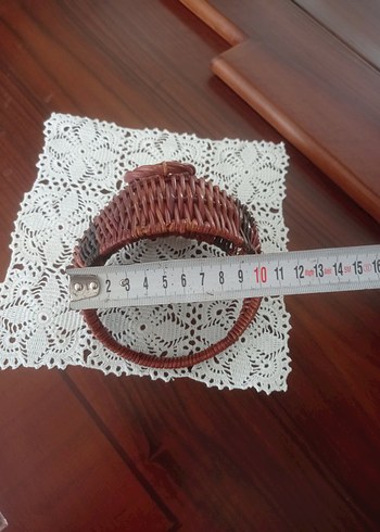 Kahverengi Hasır Saklama Sepeti - Görsel 8