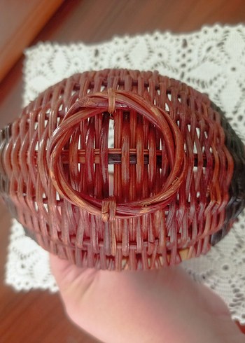 Kahverengi Hasır Saklama Sepeti - Görsel 6