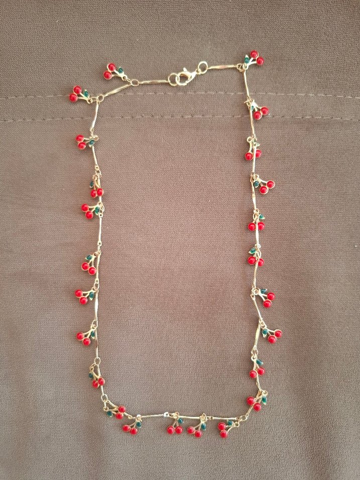 Nakışlı Boncuklu Kırmızı Bohem Kolye - Görsel 2