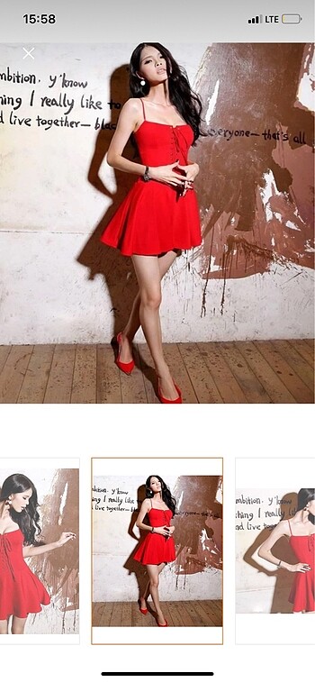 Esnek dalgıç kumaş önden bağcıklı kırmızı kilot elbise - Görsel 2