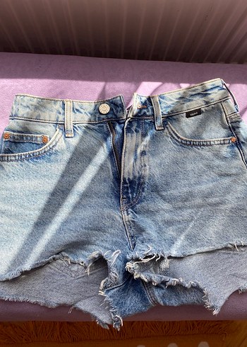 Kadın Mavi Mini Denim Şort