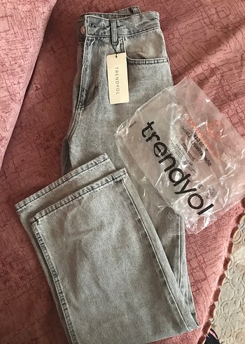 Gri Midi Boy Bol Kesim Kadın Jean Pantolon