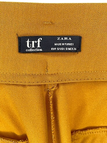 s Beden sarı Renk Zara Kumaş Pantolon %70 İndirimli.
