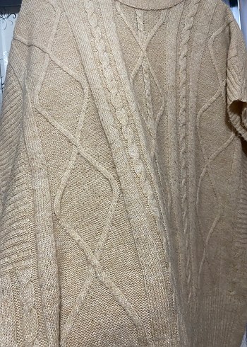 Bej Bohem Boğazlı Örgü Kadın Kazak - Görsel 2