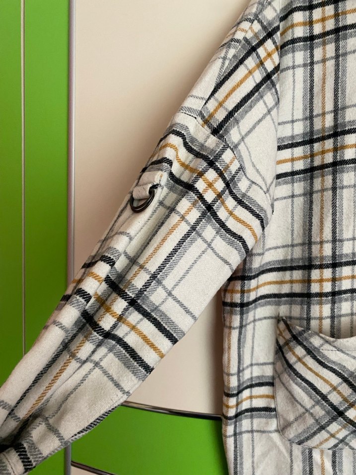 Düğmeli Ekose Kadın Gömlek - Görsel 2