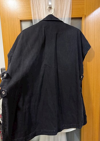 Siyah Kadın Kolsuz Denim Ceket - Görsel 2