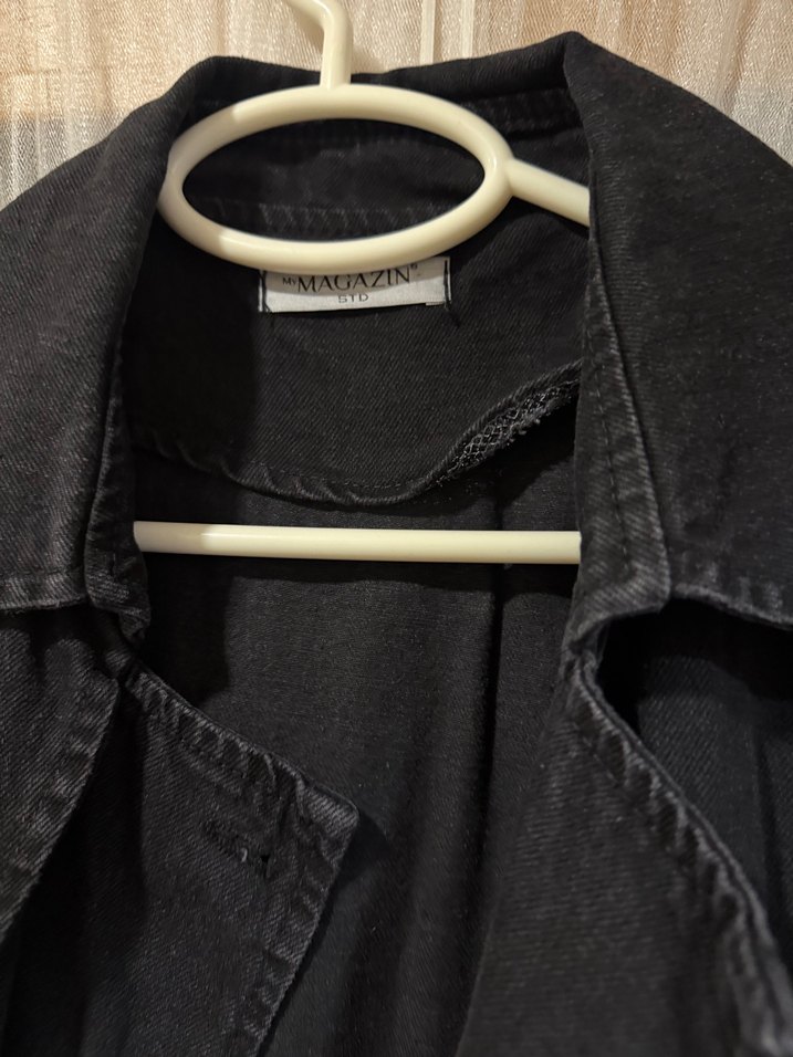 Siyah Kadın Kolsuz Denim Ceket - Görsel 3