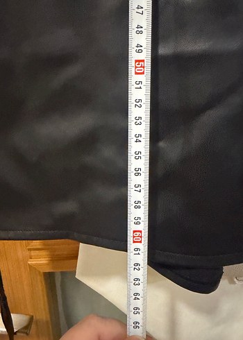 Kadın Siyah Deri Kolsuz Midi Ceket - Görsel 5