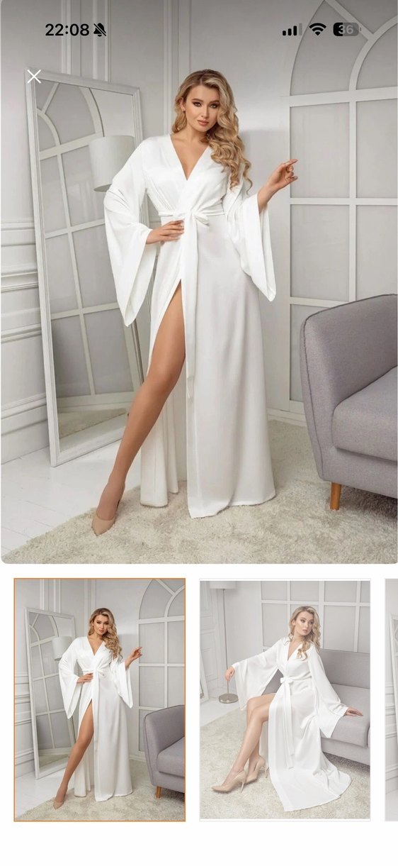 Beyaz Sabahlık Kimono - Görsel 5