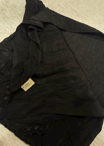 Carell Blok Desen Floş Jakar Şal Siyah - Görsel 2