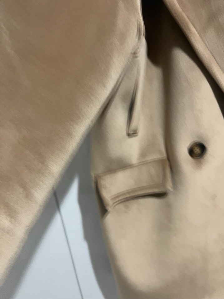 Kürklü Bej Süet Kadın Midi Kaban - Görsel 5