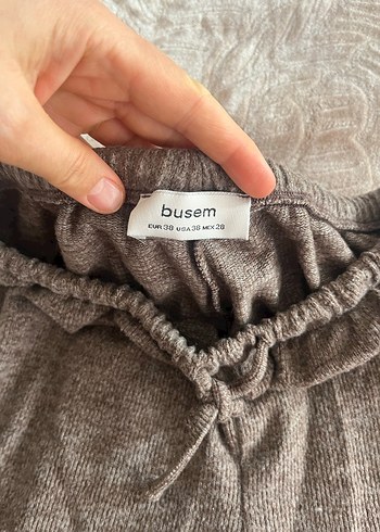 Yumoş bol örme pantolon - Görsel 6