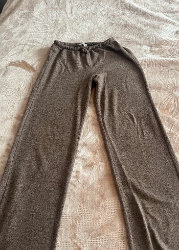 Yumoş bol örme pantolon - Görsel 5