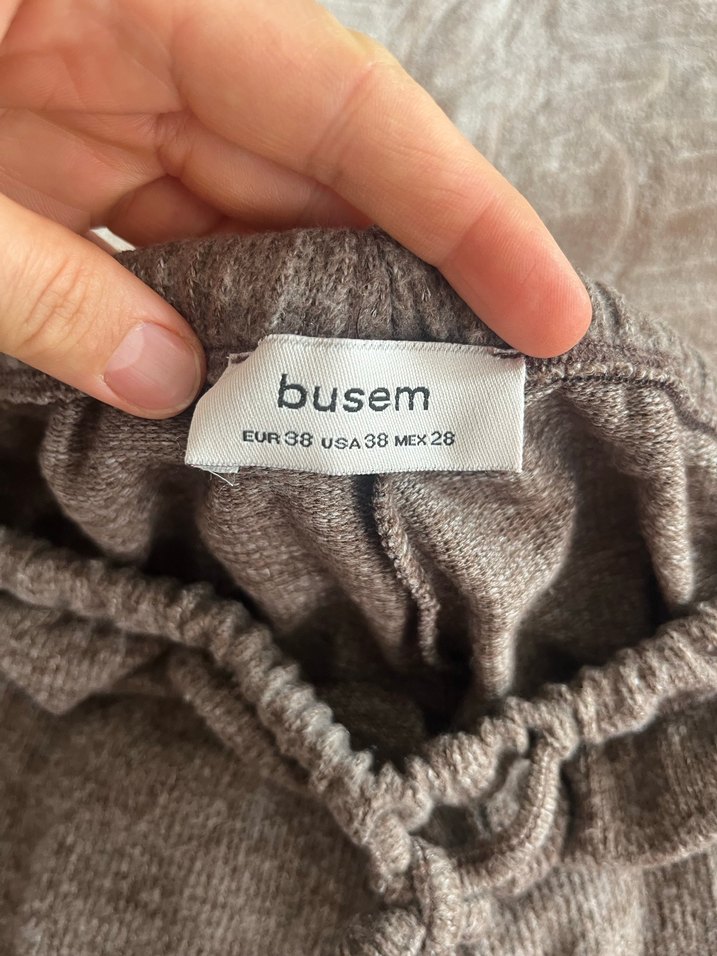 Yumoş bol örme pantolon - Görsel 2