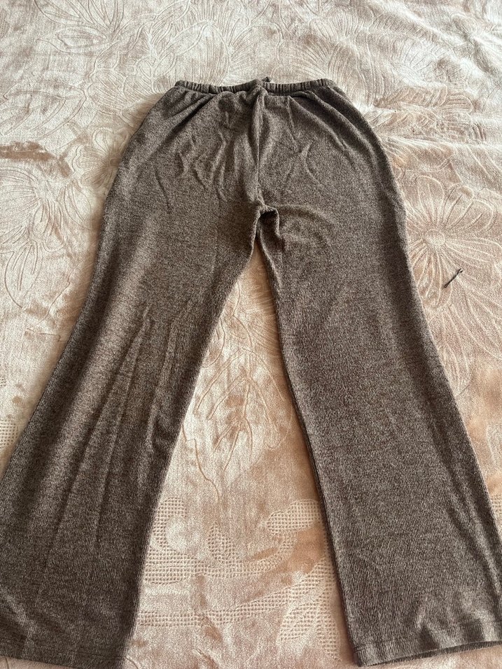 Yumoş bol örme pantolon - Görsel 3