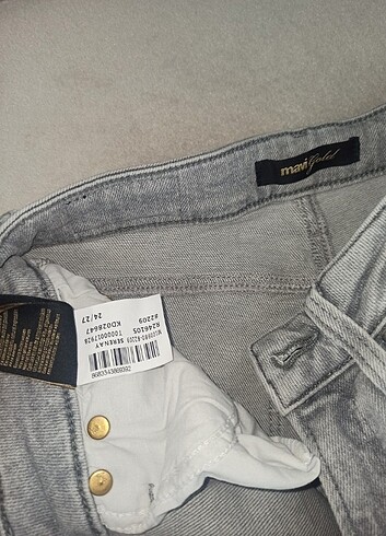 Mavi marka gri yüksek bel dar paça pantolon - Görsel 5