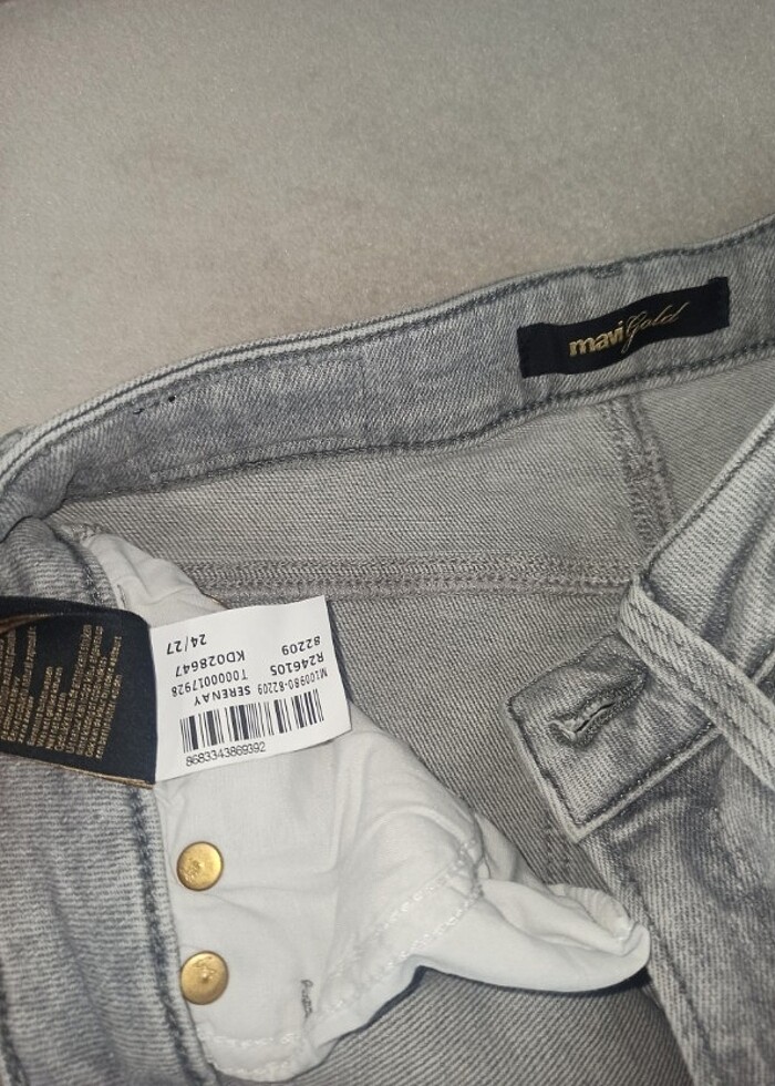 Mavi marka gri yüksek bel dar paça pantolon  - Görsel 5