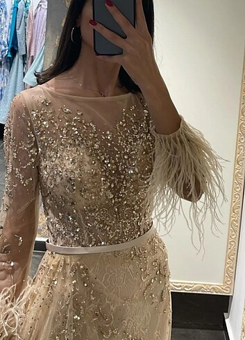 Arya taşlı ve pullu abiye - Görsel 5