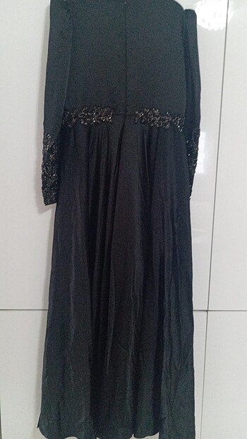 Boncuklu siyah abiye - Görsel 8