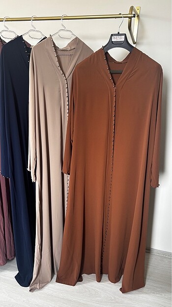 İNCİLİ TABA RENK ABAYA FERACE 2 BEDEN