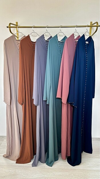 44 Beden kahverengi Renk İNCİLİ TABA RENK ABAYA FERACE 2 BEDEN