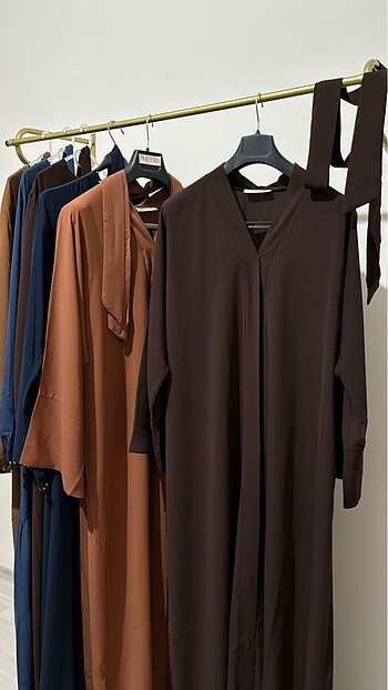 1 BEDEN ACI KAHVE DÜZ FERACE - Görsel 3