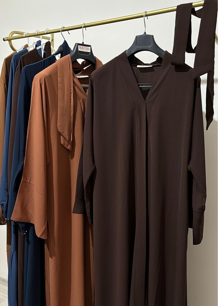 1 BEDEN ACI KAHVE DÜZ FERACE - Görsel 3