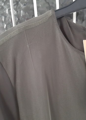 Haki, Pullu Elbise / Ferace - Görsel 6