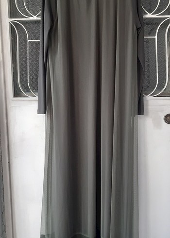 Haki, Pullu Elbise / Ferace - Görsel 4