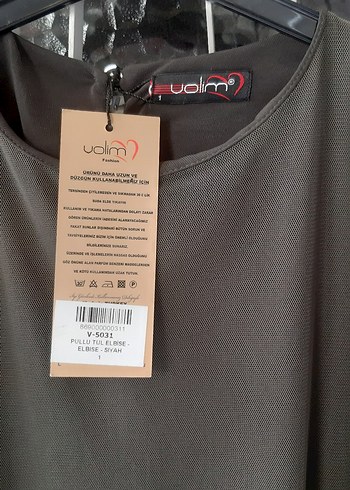 Haki, Pullu Elbise / Ferace - Görsel 5