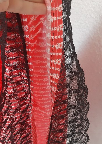 Kırmızı midi boy elbise - Görsel 6