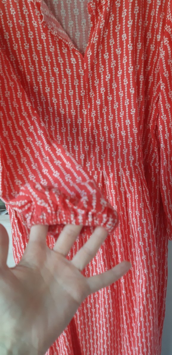 Kırmızı midi boy elbise - Görsel 4