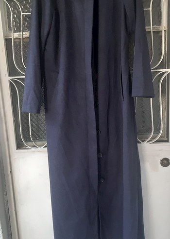 Lacivert Uzun Pardesü - Görsel 14
